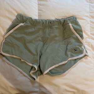 Green shorts from pink